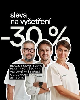 Vasmedic - Black Friday - sleva 30 % na vstupní a komplexní vyšetření